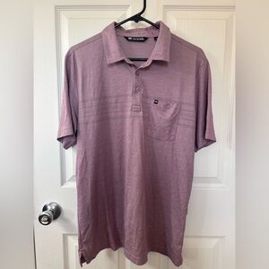 TRAVIS MATHEW Grape S/S Casual Golf POLO Shirt Pocket Mens Large Performance